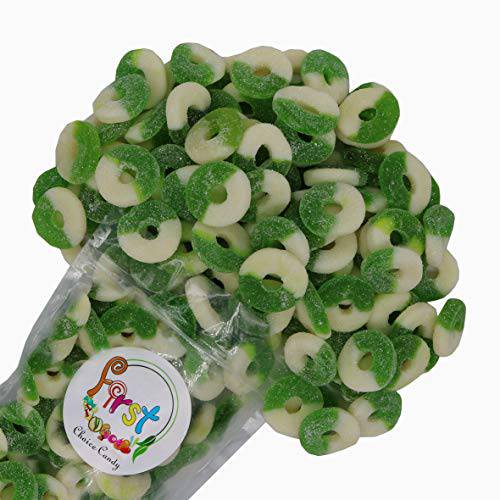 FirstChoiceCandy Gummi Rings Gummy Candy (Green Apple, 2 Pound (Pack of 1))