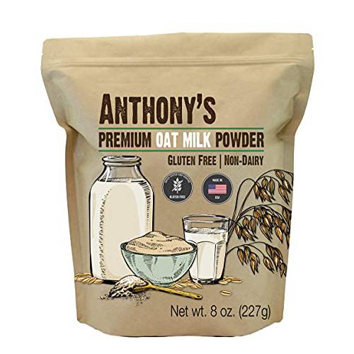 Anthony’s Premium Oat Milk Powder, 8 oz, Gluten Free, Non GMO, Vegan, Made in USA