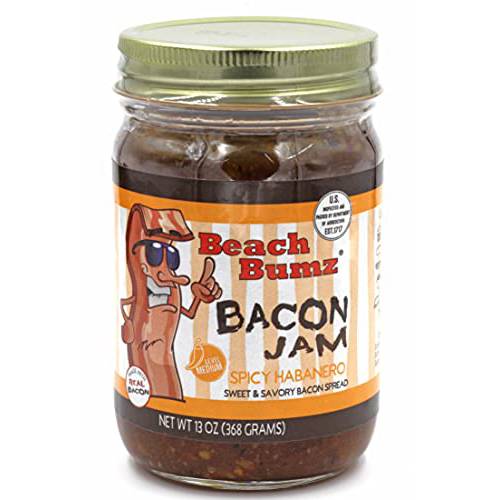 Beach Bumz Bacon Jam Medium Spicy Habanero (Party Size13 oz. / 368 Grams)