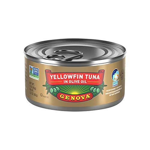 Genova Premium Yellowfin Tuna in, Wild Caught, Solid Light, 3 oz. Can (Pack of 8)
