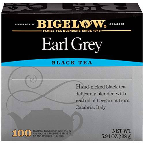 Bigelow Earl Grey Black Tea Bags, 100 Count Box Caffeinated Black Tea