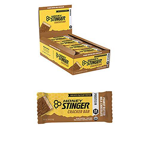 Honey Stinger Protein Cracker Bar | Peanut Butter Milk Chocolate | Protein Packed Food for Exercise, Endurance and Performance | Sports Nutrition Snack for Home & Gym, Post Workout | Box of 12