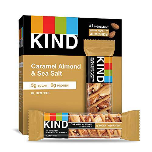KIND Nut Bars, Caramel Almond and Sea Salt, 1.4 Ounce, 60 Count, Gluten Free, 5g Sugar, 6g Protein