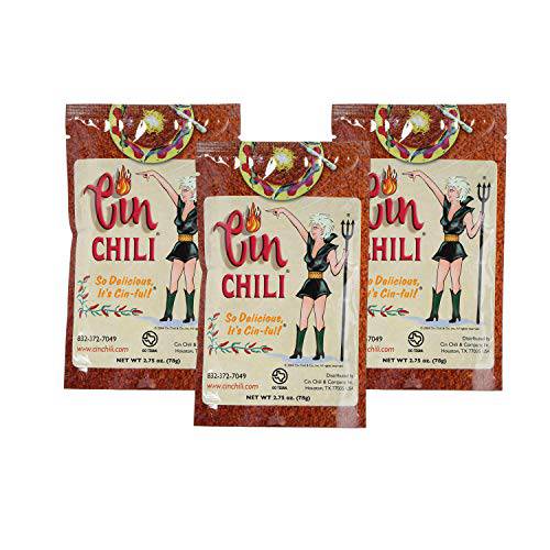 Cin Chili Mix Deliciously Cin-ful Seasoning Sauce for Cooking or Baking, Pack of 3