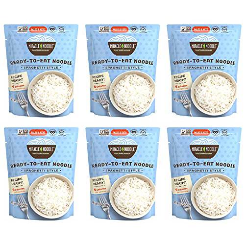 Miracle Noodle Spaghetti Shirataki Noodles, Ready To Eat Konjac Noodle - Keto Friendly, Paleo, Vegan, Gluten Free ,Low Carb ,Low Calorie, Soy Free, Miracle Noodles - 7 Ounce (Pack Of 6)