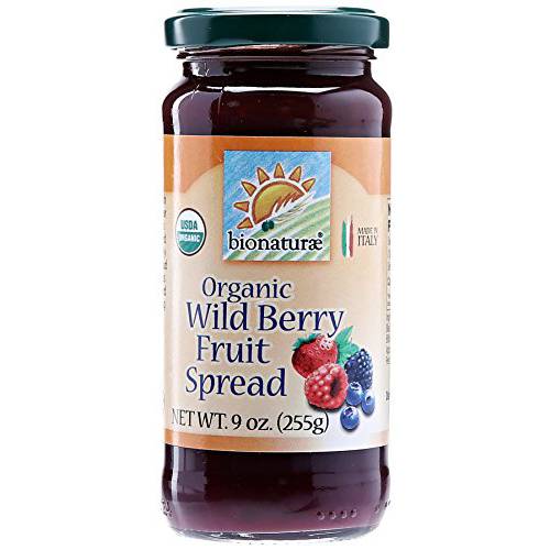 Bionaturae Organic Wild Berry Fruit Spread | Non-GMO | USDA Certified Organic | No Sugar Added | No Preservatives | Made In Italy | 9oz