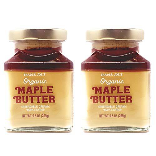 Trader Joes Organic Maple Butter - Pack of 2 Jars - 19 oz Total - Spreadable Creamy Maple Syrup