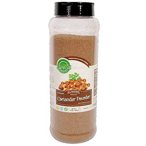 Eat Well Premium Foods - Coriander Powder 15 oz - 425 g Bulk , Ground, Raw, Culinary Corriander Powder , Premium Grade , Freshly Packed
