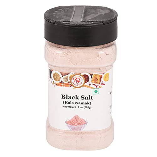 TAJ Premium Indian Black Salt Powder, Kala Namak, (7-Ounce)