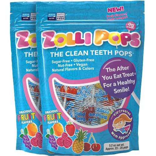 Zollipops Clean Teeth Lollipops, Natural Fruit, 10.4 Oz