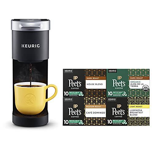 Keurig K-Mini Single Serve Coffee Maker with Peet’s Coffee Dark, Medium, & Light Roast Variety Pack, 40 K-Cup Pods