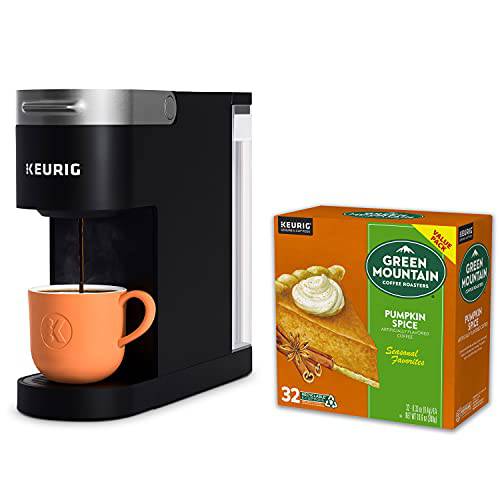 Keurig K-Slim Maker with Green Mountain Coffee Roasters Pumpkin Spice Coffee Value Pack 32ct