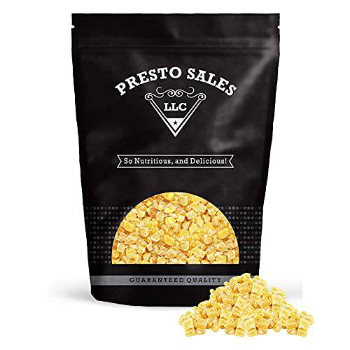 Presto Sales Crystallized Ginger Pieces 16 oz | Unsulphured Dried Candied Ginger 3-5 mm Pieces | All Natural, Non-GMO | Resealable 1 lb Pouch Bag