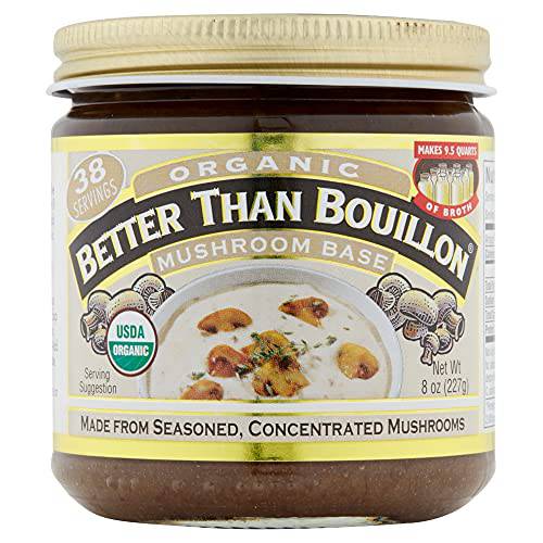 Better Than Bouillon Base, Organic Mushroom Base, USDA Organic Blendable Base for Added Flavor, 38 Servings Per Jar, 8-Ounce Glass Jar (Pack of 1)