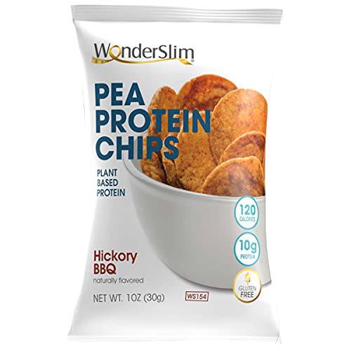 WonderSlim Pea Protein Snack Chips, Hickory BBQ 10ct Value Pack - 10g Protein, Gluten Free