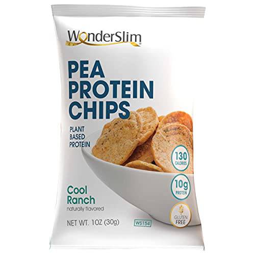 WonderSlim Pea Protein Snack Chips, Cool Ranch 10ct Value Pack - 10g Protein, 10g Net Carbs, Gluten Free