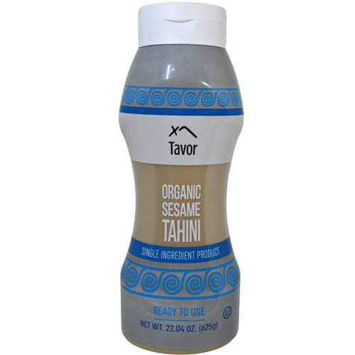 Tavor 100% 22 OZ. Organic Fine Tahini Paste Squeezable Bottle - Perfect for Salads - Ready & Easy To Use Squeeze Bottle - Vegan, Non-GMO, Dairy, Soy, & Gluten-Free - Kosher Certified (1 PACK)
