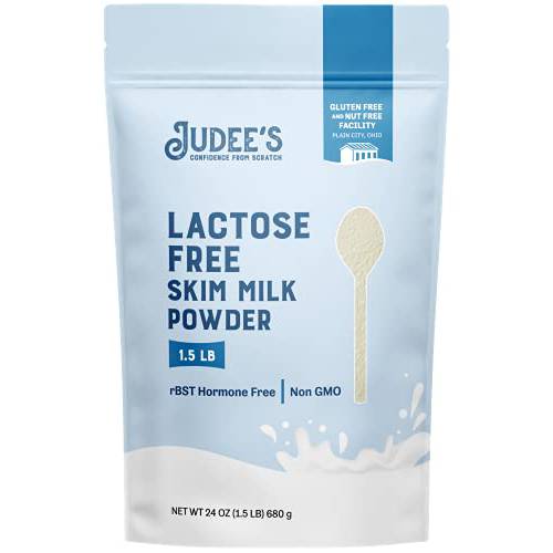 Judee’s Lactose Free Skim Milk Powder 1.5 lb (24 oz) - 100% Non-GMO and rBST Hormone-Free - Low Carb - Gluten-Free and Nut-Free - Made from Real Dairy - Great for Reconstituting and Baking