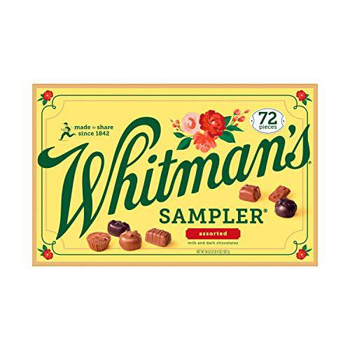 Whitman’s Sampler Gift Box of Assorted Chocolates, 36 Ounce (72 Pieces)