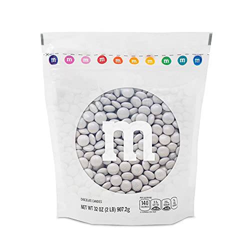 MY M&M’S Platinum Milk Chocolate Bulk Candy of Resealable Bag for Themed Holiday Candy Buffet & Party Favors, Edible Decor, DIY Christmas Candy Favors, 32 Oz