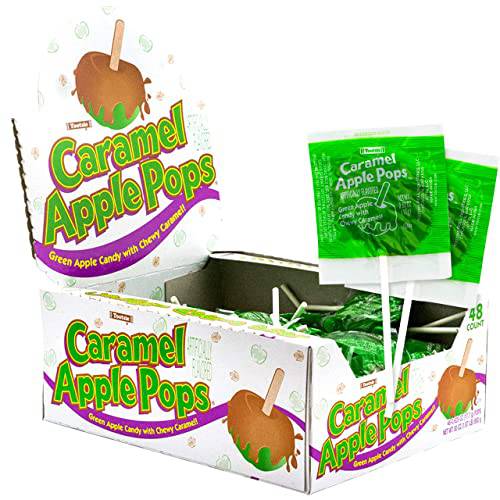 Tootsie Roll Caramel Pops Package APPLE 48 Count, 1 Pack