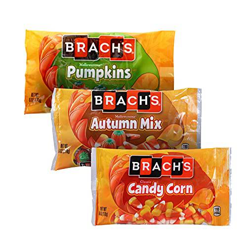 Brach’s Candy Bundle of 3 Pumpkins, Autumn Mix and Candy Corn, 6.1 Ounce Bags (Set of 3), 6 Ounce (Pack of 3)