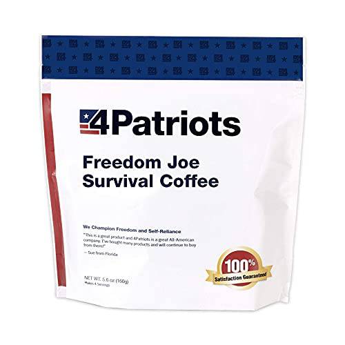 4PATRIOTS Freedom Joe’s Survival Coffee, Tasty Instant Coffee, Pure Arabica Beans From Colombia, Perfect for Camping, Hiking, Travel Or Emergency Preparedness - Portable & Ready To Brew - 30 Servings