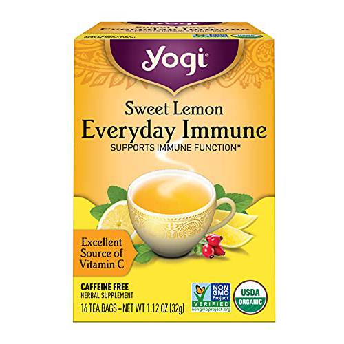 Yogi Tea - Sweet Lemon Everyday Immune (4 Pack) - Supports Immune Function - 64 Tea Bags