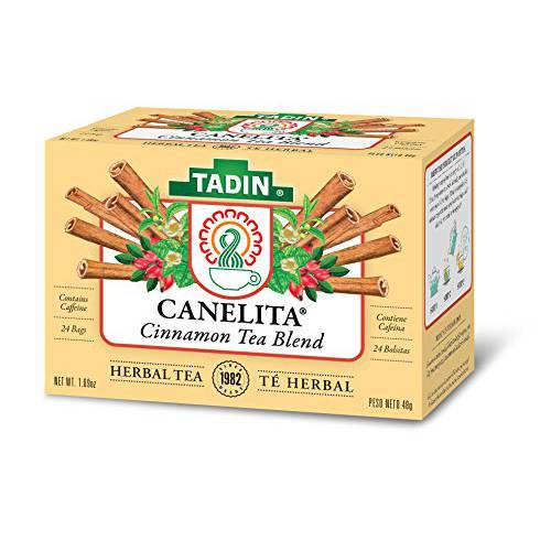 Tadin Cinnamon Tea Blend, Contains Caffeine, 24 Tea Bags Per Box, Pack of 6 Boxes Total