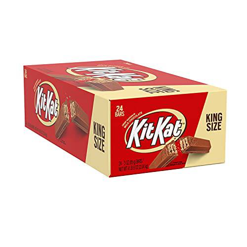 KIT KAT Milk Chocolate King Size Wafer Candy, Bulk, Individually Wrapped, 3 oz Bars (24 Count)