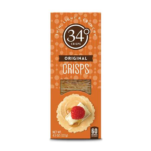 34 Degrees Crisps | Original Crisps | Thin, Light & Crunchy Crisps, Single Pack (4.5oz)