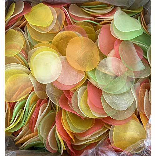 KC Commerce Uncooked Prawn Crackers, 5 LB Family Size, Crispy and Delicious Shrimp Chips for Party Appetizers and Snacks, Cook and Serve, Multi Color