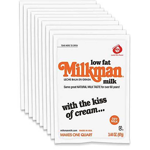 Milkman Low-fat Milk - Instant Dry Milk Powder - 1 Gallon (4 Packets)