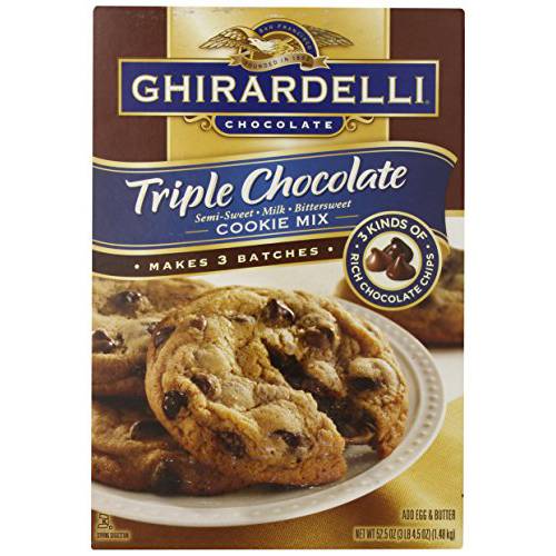 Ghirardell Chocolate Triple Chocolate Semi Sweet- Milk- Bittersweet Cookie Mix - 52.5 oz