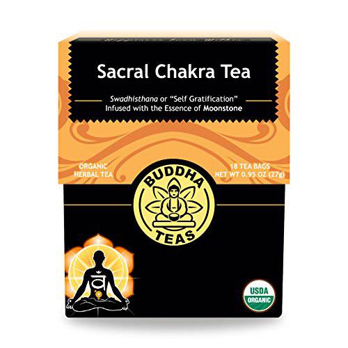 Buddha Teas Organic Sacral Chakra Tea - OU Kosher, USDA Organic, CCOF Organic, 18 Bleach-Free Tea Bag (Sacral Chakra Tea)