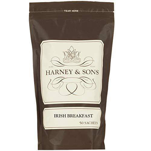 Harney & Sons Irish Breakfast Tea, Bag of 50 sachets, 100% Assam