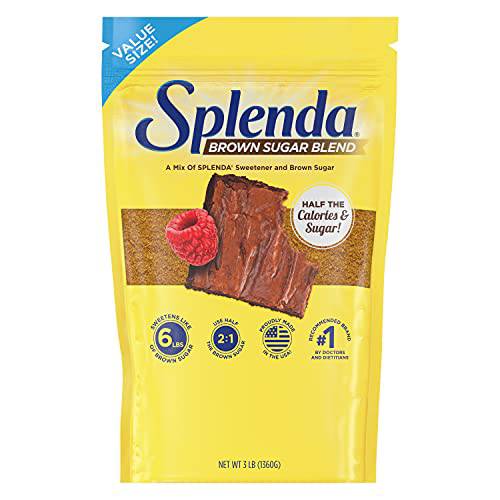SPLENDA Brown Sugar Blend Low Calorie Sweetener for Baking, 3 Pound Value Size (1360 Grams) Resealable Bag, 48 Ounces