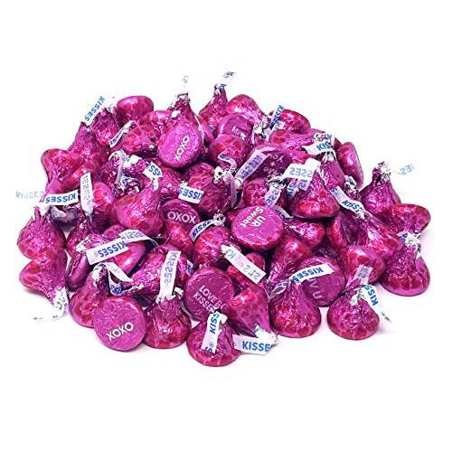 CrazyOutlet Pink Themed HERSHEY’S KISSES CONVERSATION Milk Chocolate Candy, 2 Pounds