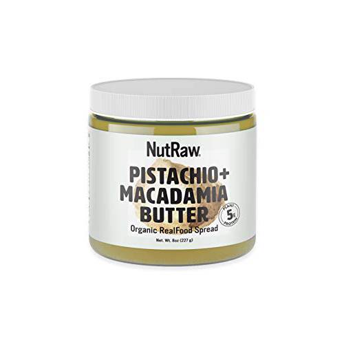 Nutrawbar, 100% Raw Pistachio + Macadamia Butter, Organic Superfood Spread, 8 Ounce (Pack of 1)