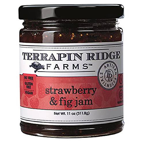 Terrapin Ridge Farms Gourmet Vegan Strawberry and Fig Jam, Use as a Spread or Finishing Sauce for Pork – One 11 Ounce Jar