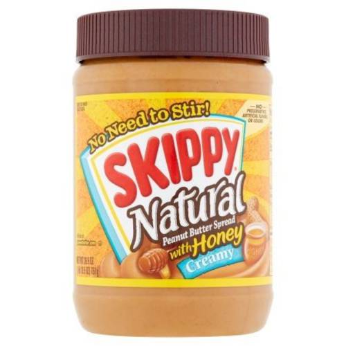 Skippy Creamy Natural Peanut Butter Spread with Honey, 26.5 oz