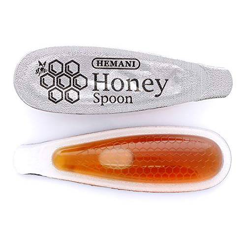 HEMANI Pure Honey Spoon & Ginger Extract - Natural Sweetener & Stirrer - Individual Single Use - Natural Energy Snack on the Go (10 Spoons Total)