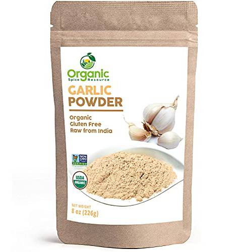 Organic Garlic Powder | 8 oz (226g) | Product of India | Resealable Kraft Bag | USDA Organics and Non-GMO Verified Project Approved, by SHOPOSR