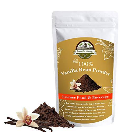 Essence Food & Beverage Vanilla Bean Powder - (2.5Oz) Raw Vanilla Powder For Baking, Pure Vanilla Bean Powder, Ground Vanilla Beans, Raw & Unsweetened