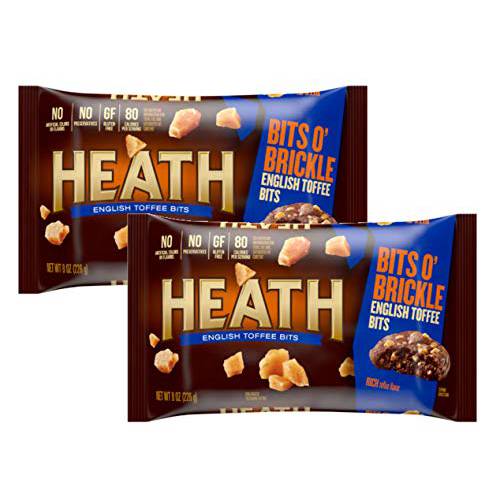 Heath Bits O’ Brickle Gluten-Free Rich English Toffee Bits for Baking, Toppings - 2 Pck (16 oz)