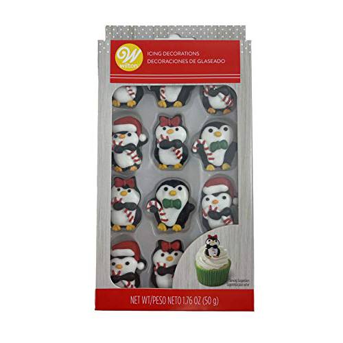 Wilton Christmas Penguin Royal Icing Decorations, 12 Count