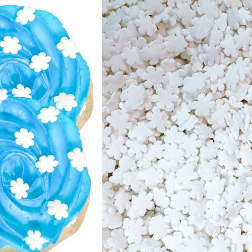 Sprinkle Deco Decorating Edible Cake and Cookie Confetti Sprinkles, Winter White Snowflakes, 4 Ounce