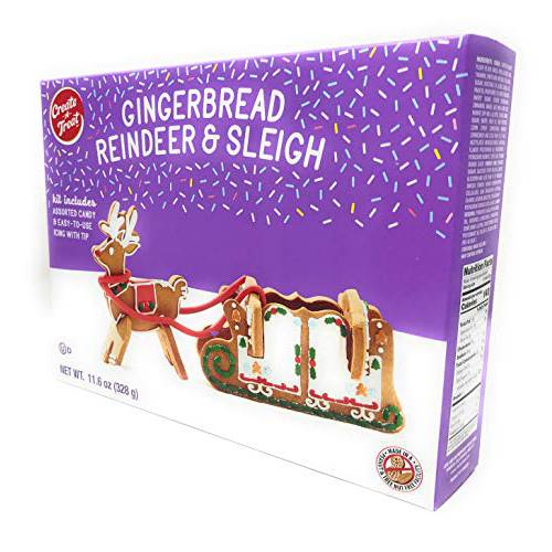 Create-A-Treat E-Z Gingerbread House Kit, Reindeer and Sleigh, 11.6 oz.