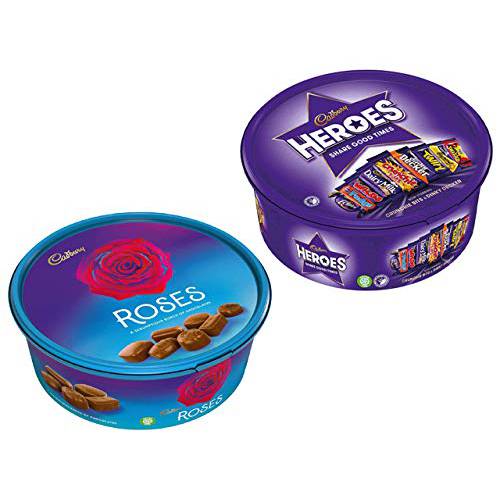 Cadbury Heroes and Roses Chocolate Tub 600g (Combo Pack)