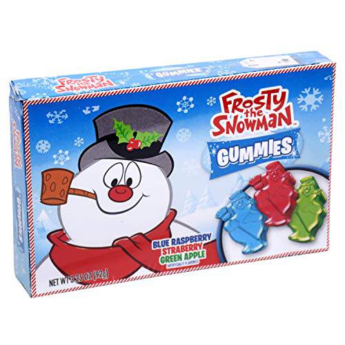 Flix (1) Box Frosty the Snowman Gummies - Blue Raspberry, Strawberry, Green Apple Flavors - Holiday Candy - Net Wt. 3.25 oz